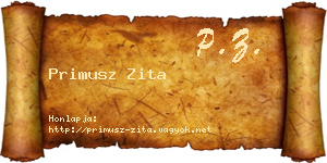 Primusz Zita névjegykártya